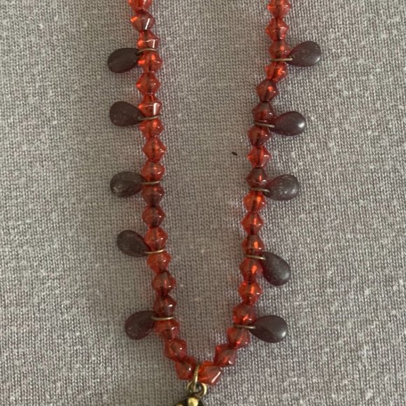 2/$25 Red/Gold Beaded Necklace and Earring set - Picture 3 of 10